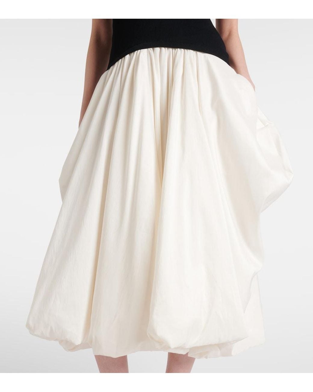 Jonathan Simkhai White Izzy Strapless Taffeta Midi Dress