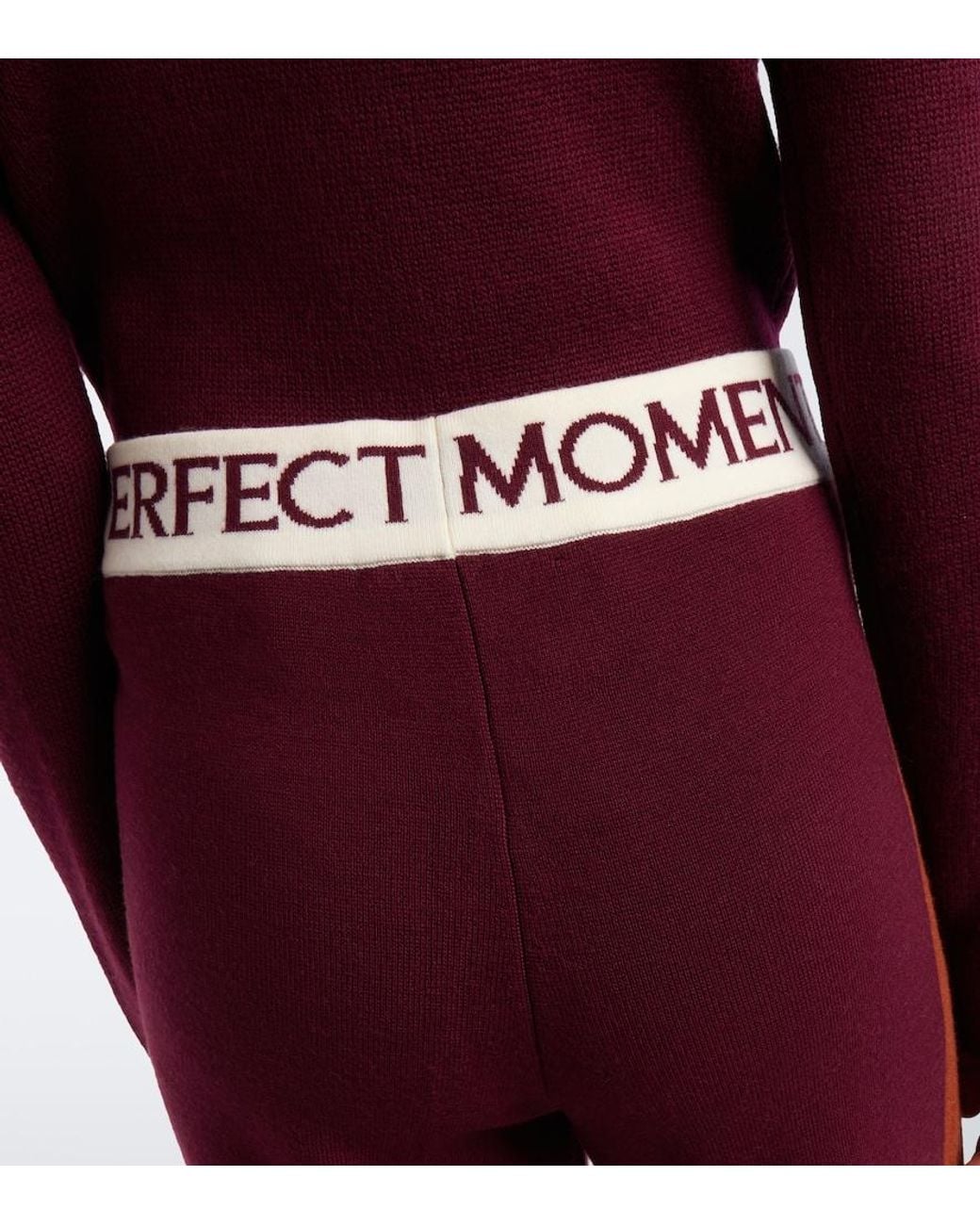 Perfect Moment Purple La Tour Knitted Wool-Blend Sweatpants