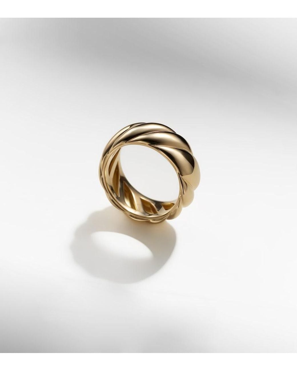 David Yurman White Sculpted Cable 18Kt Ring