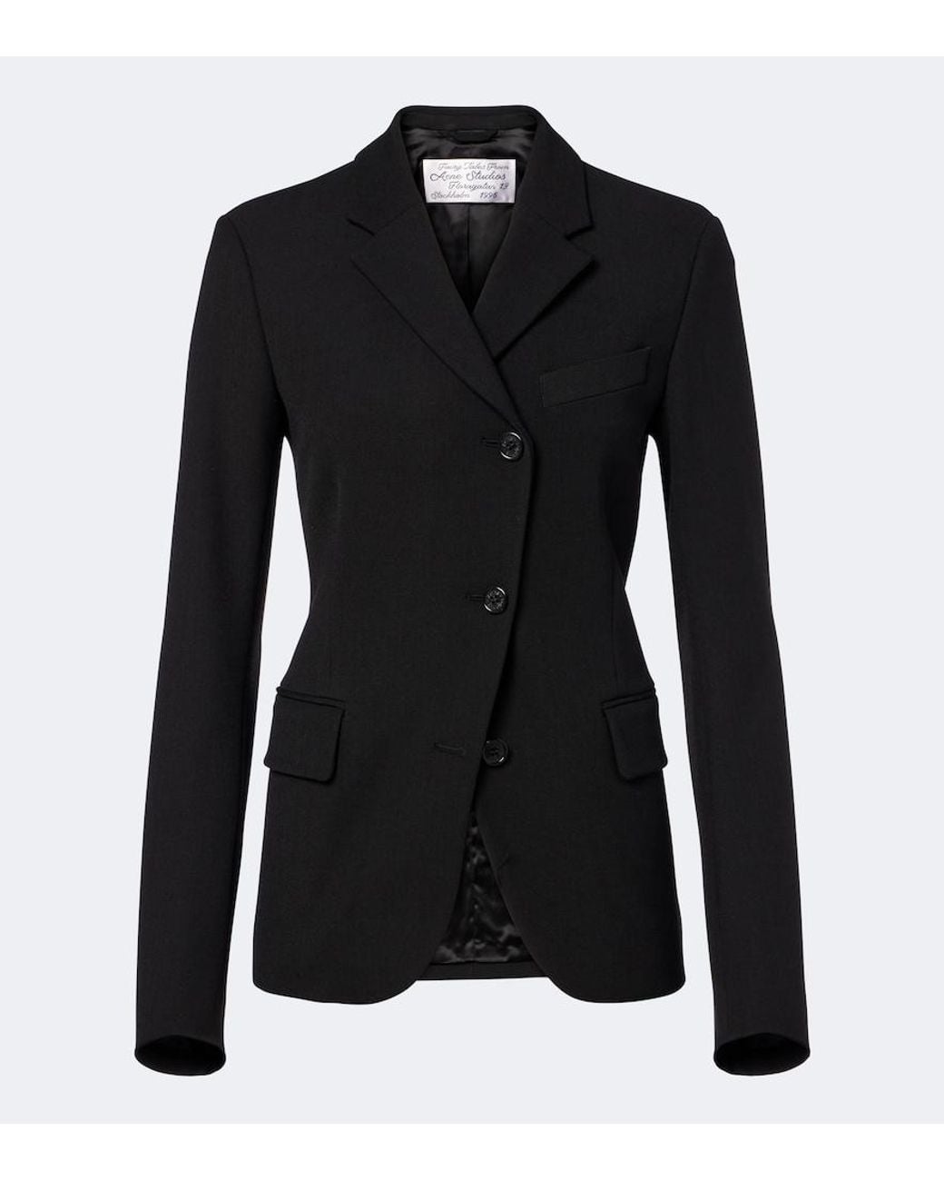 Acne Black Asymmetric Twill Blazer