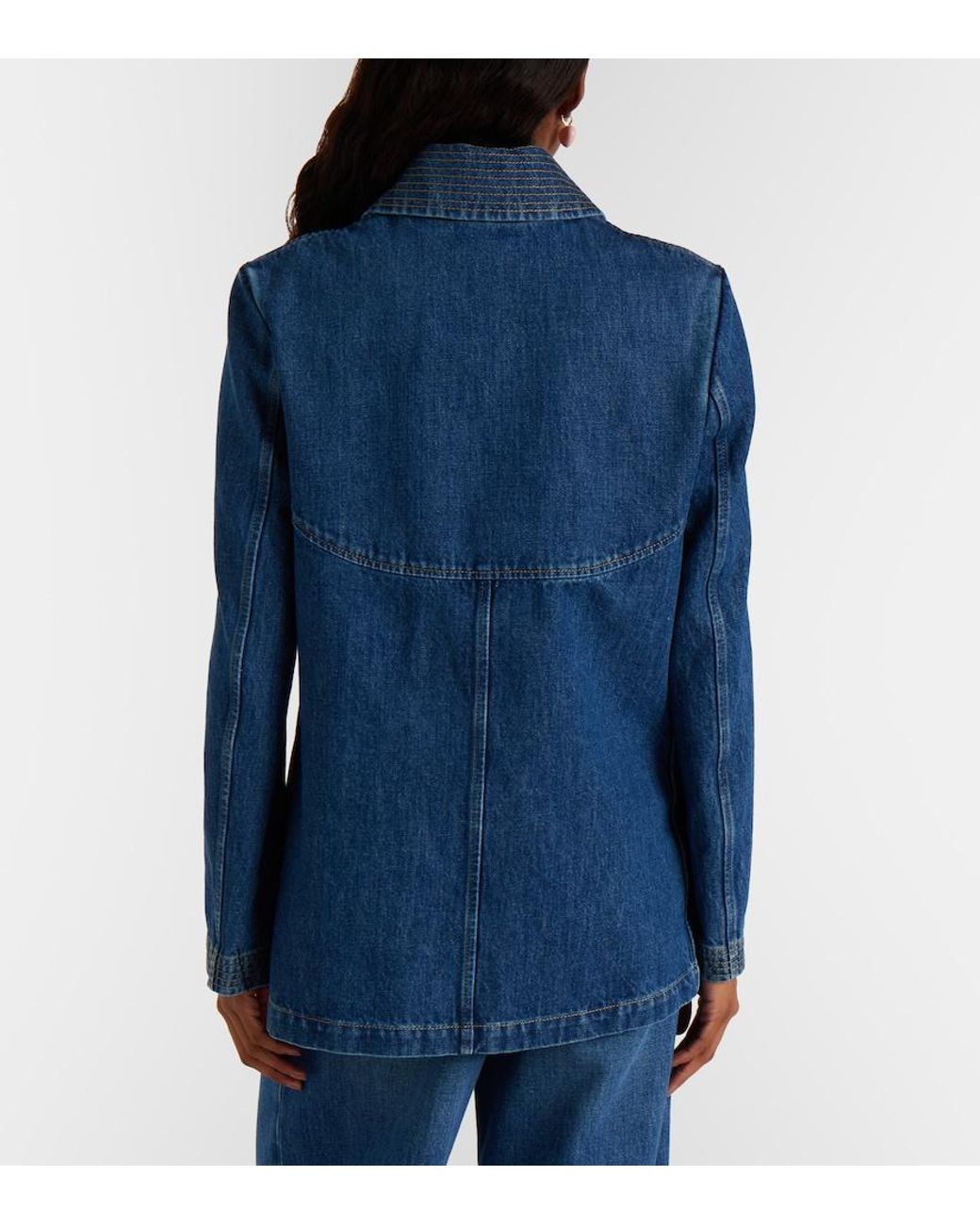 Valentino Blue Vgold Denim Field Jacket