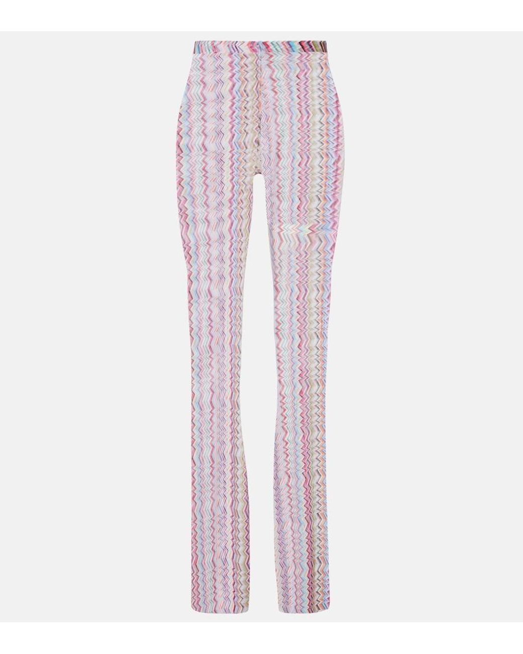 Missoni Pink Zigzag High-Rise Slim Pants