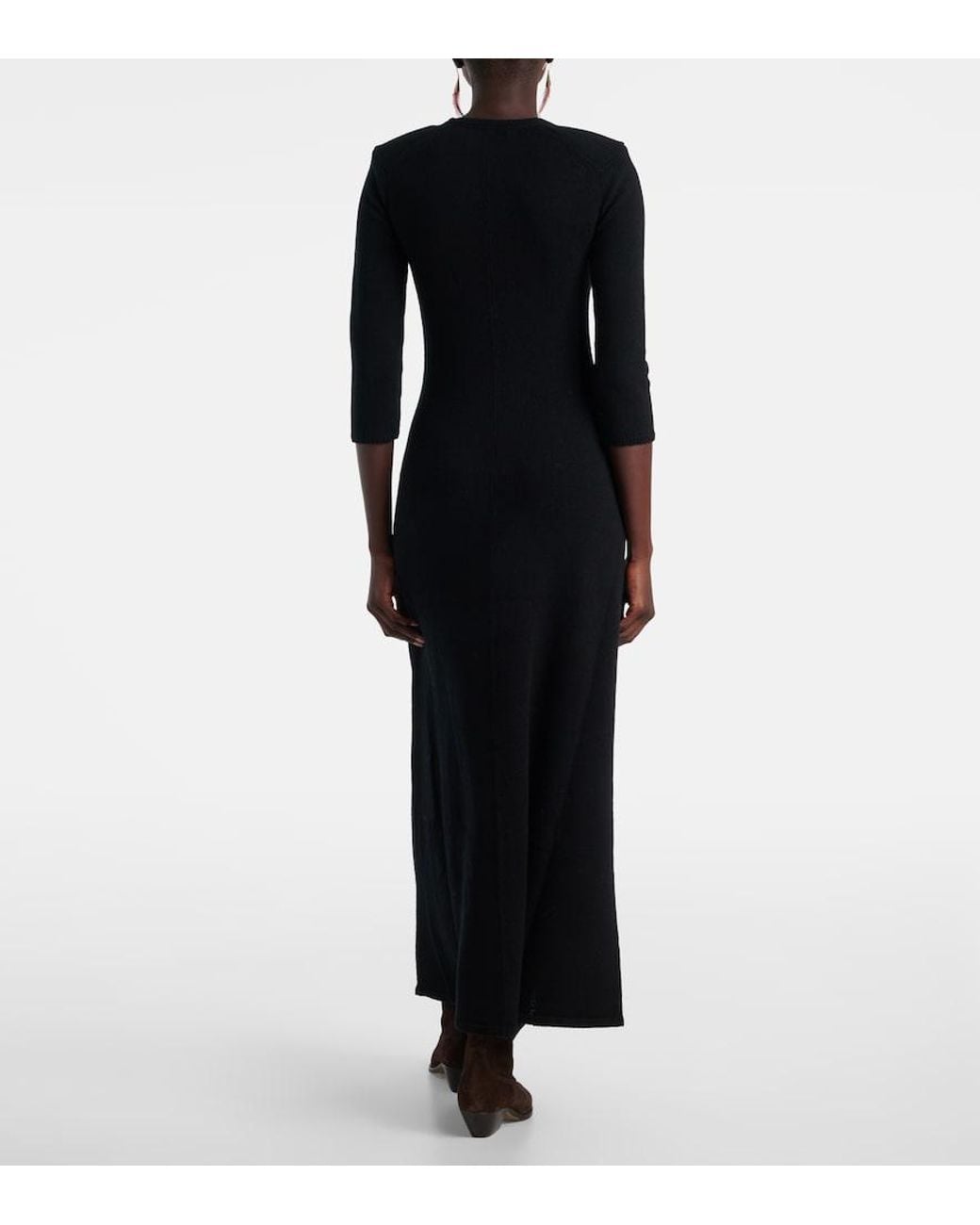 Isabel Marant Black Salina Wool-Blend Maxi Dress