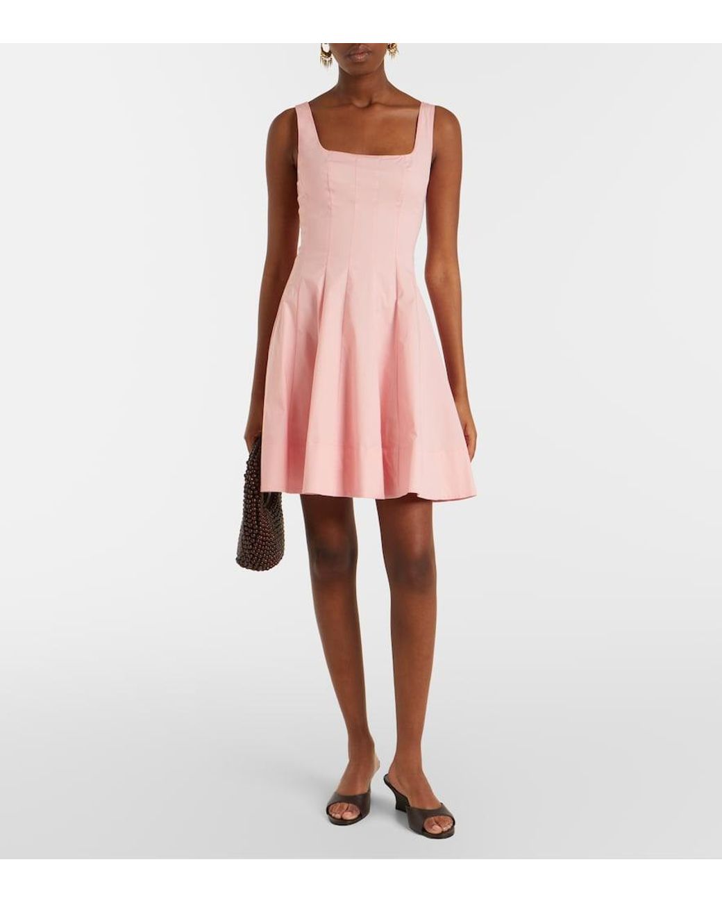 Staud Pink Wells Cotton Minidress