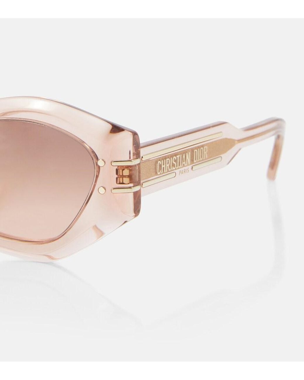 Dior Pink Diorsignature B1U Oval Sunglasses