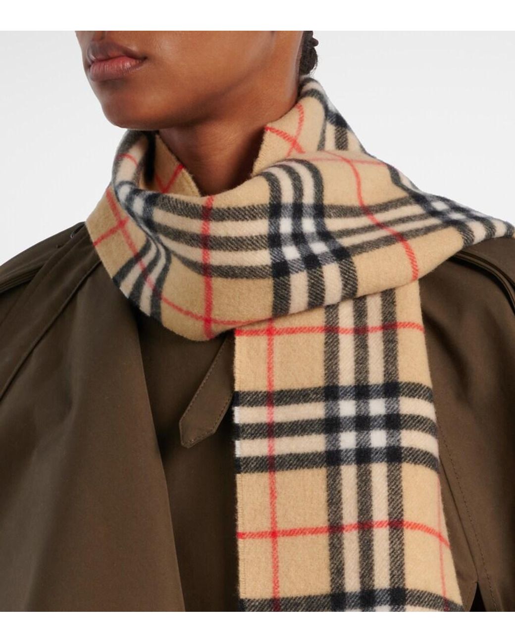 Burberry Metallic Check Cashmere Scarf