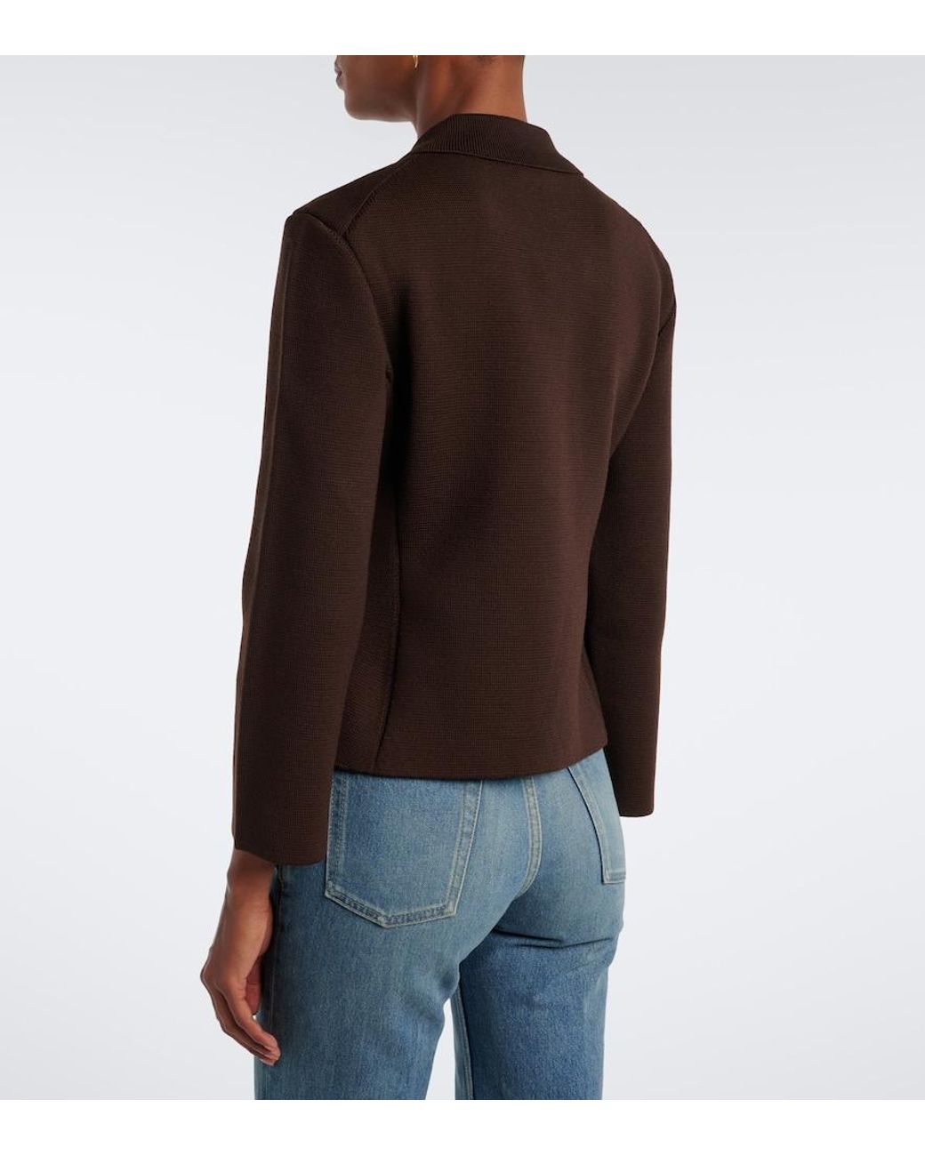 Saint Laurent Brown Knitted Wool Cardigan