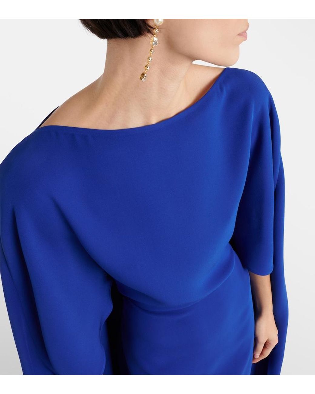 Valentino Blue Caped Silk Gown