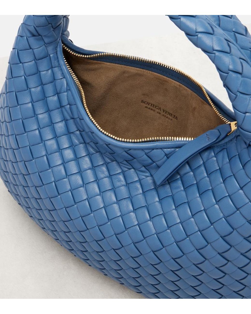 Bottega Veneta Blue Little Veneta Small Leather Shoulder Bag