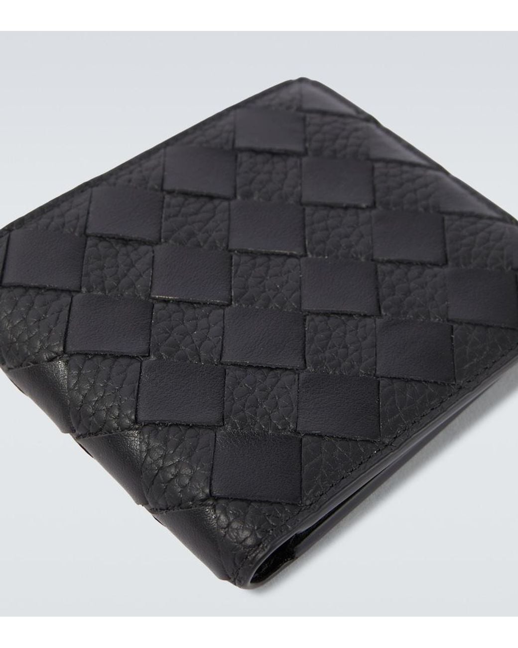 Bottega Veneta Black Intrecciato Leather Wallet for men