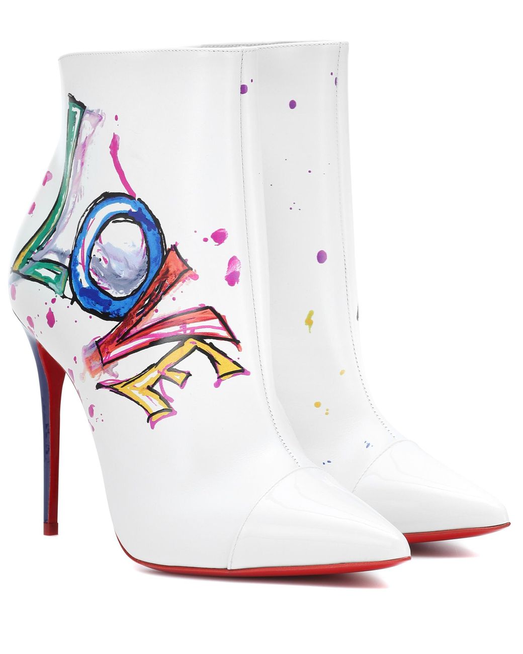 louboutin white boots