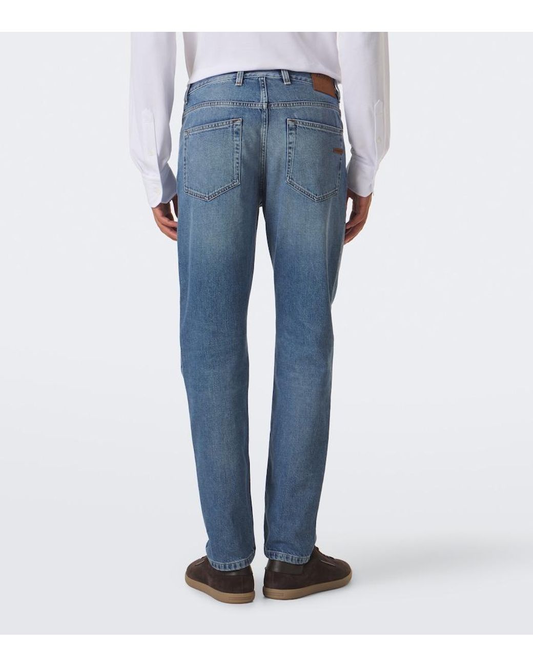 Zegna Blue Roccia Faded Slim Jeans for men