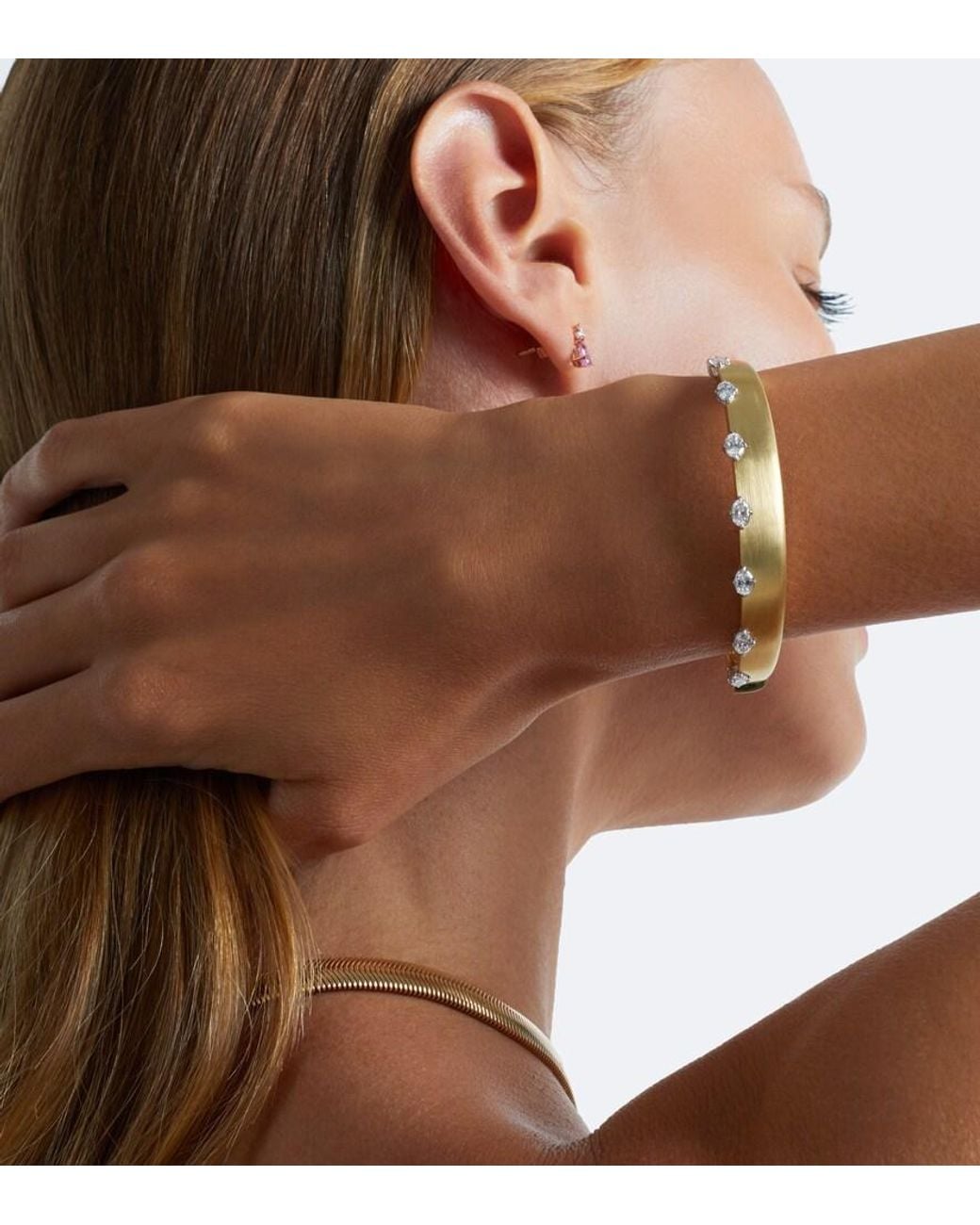 Nikos Koulis White Me 18Kt Bangle With Diamonds