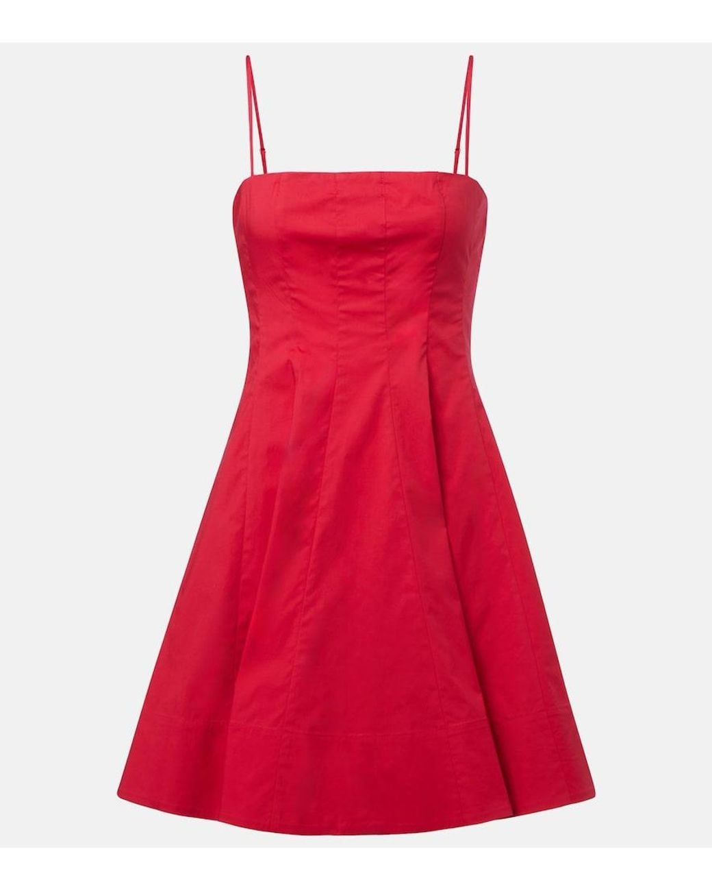 Staud Red Wylie Cotton Minidress