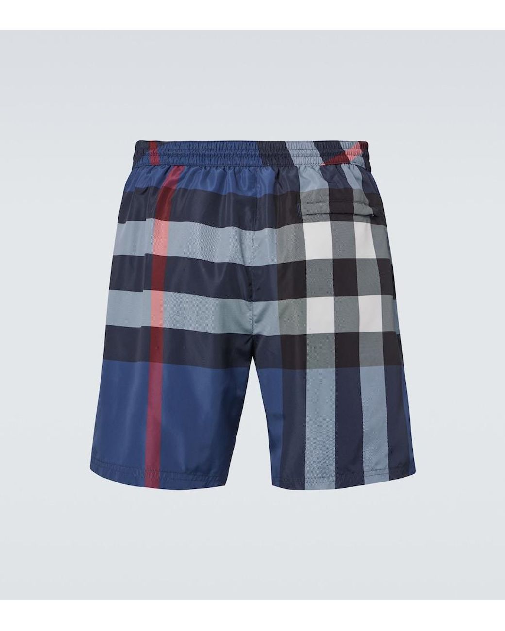 Burberry Blue Check Swim Trunks for men