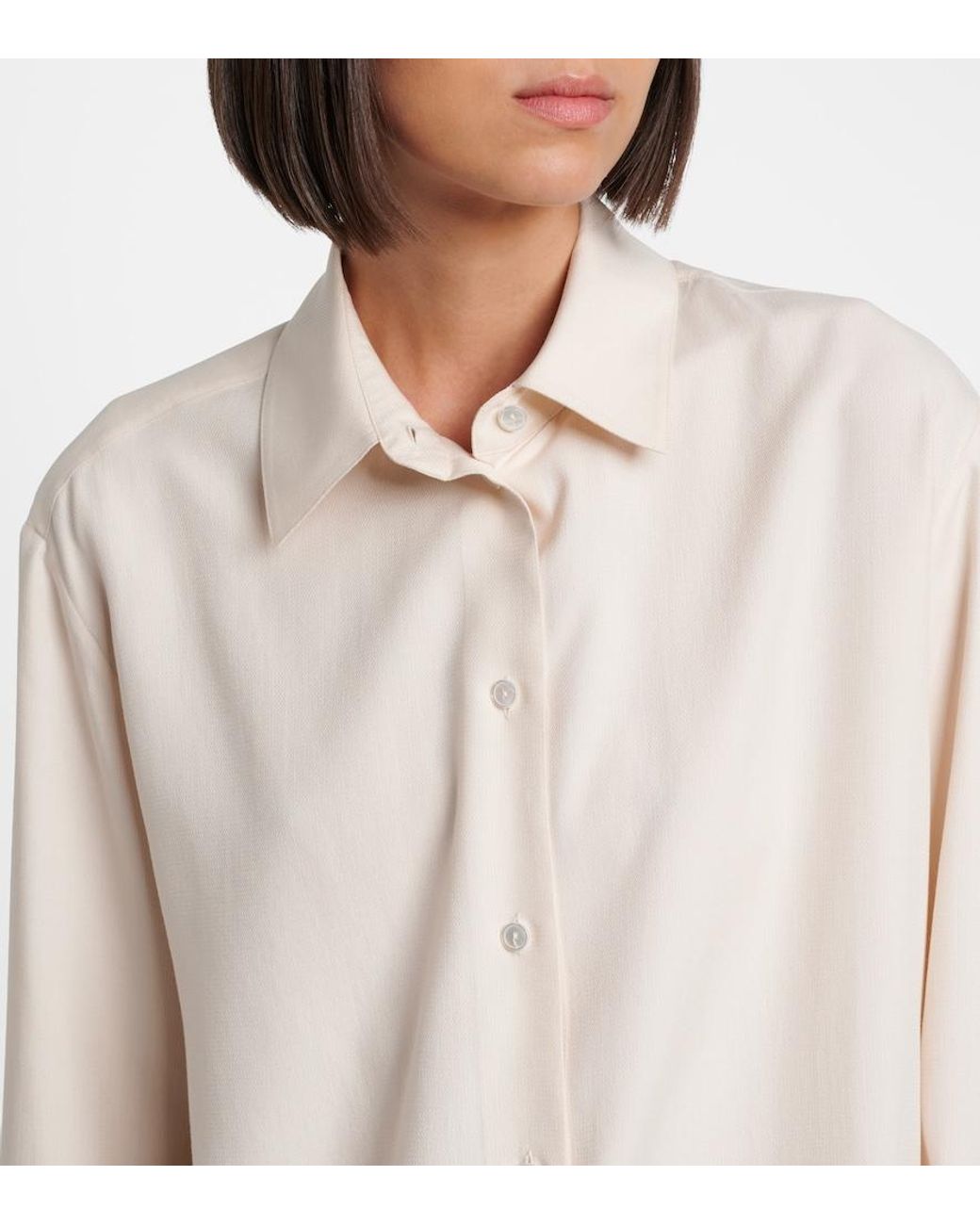 The Row White Sisilia Silk Shirt