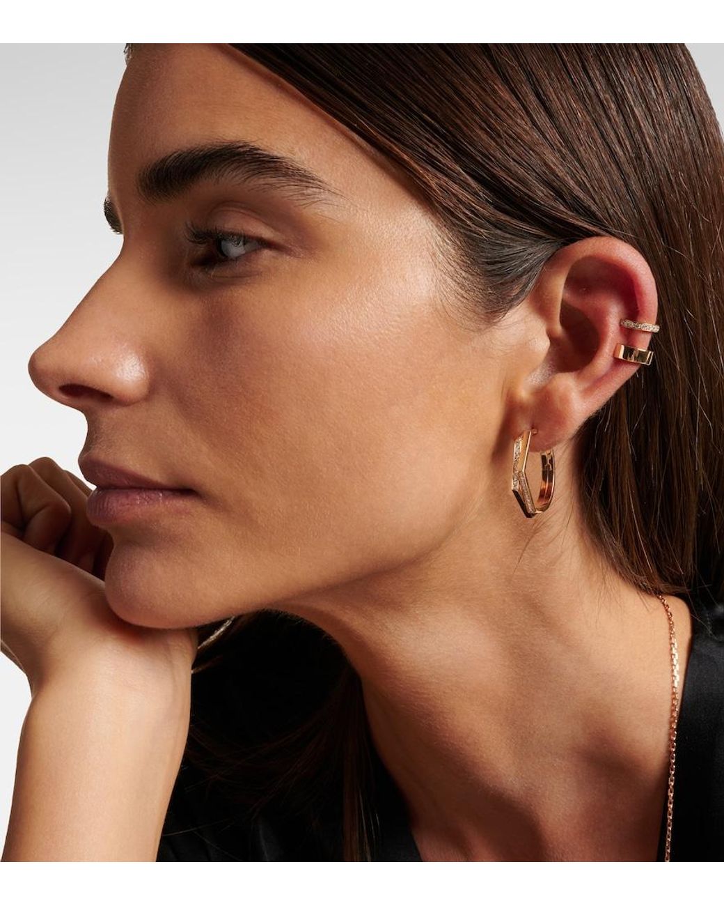 Repossi Natural Berbere Module 18-Kt Rose Ear Cuff With Diamonds
