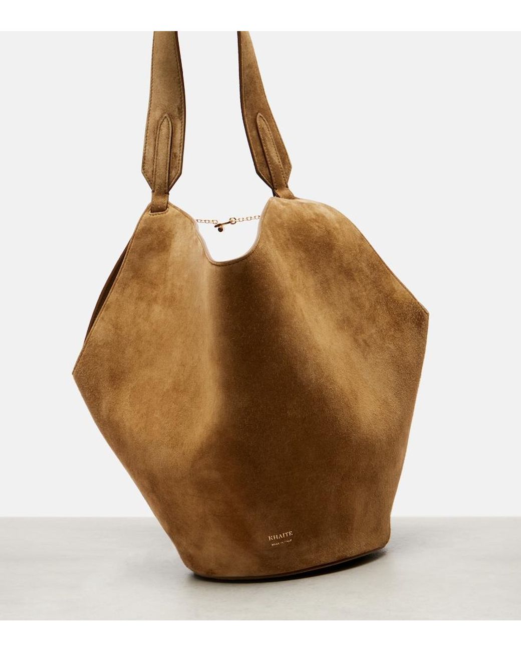 Khaite Brown Lotus Small Suede Tote Bag