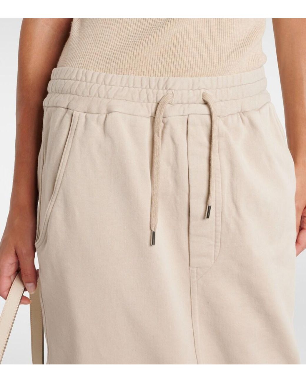 Isabel Marant Natural Noreen Cotton Jersey Midi Skirt