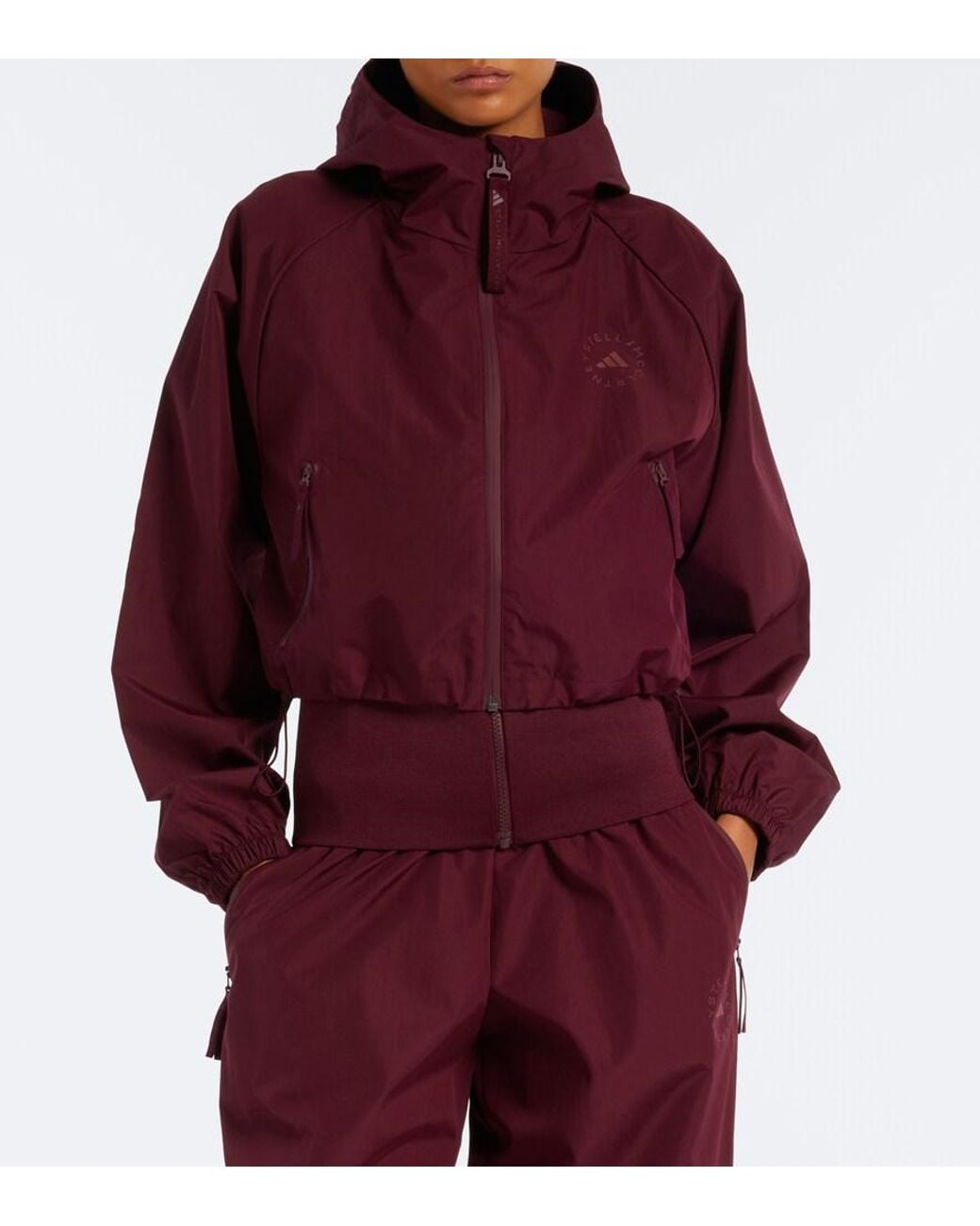 Adidas By Stella McCartney Purple Logo Hooded Jacket