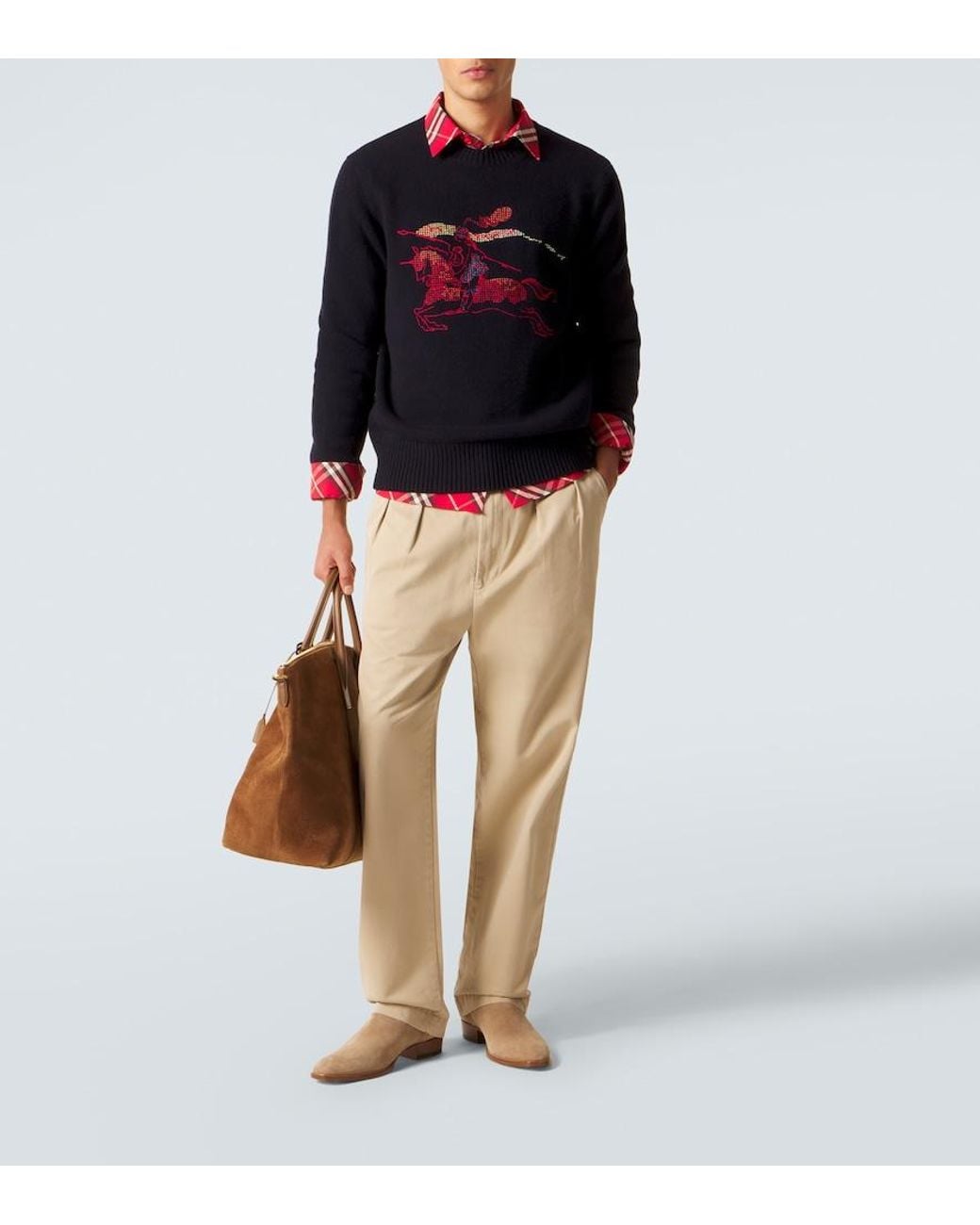 Burberry Blue Ekd Wool And Cashmere Sweater for men