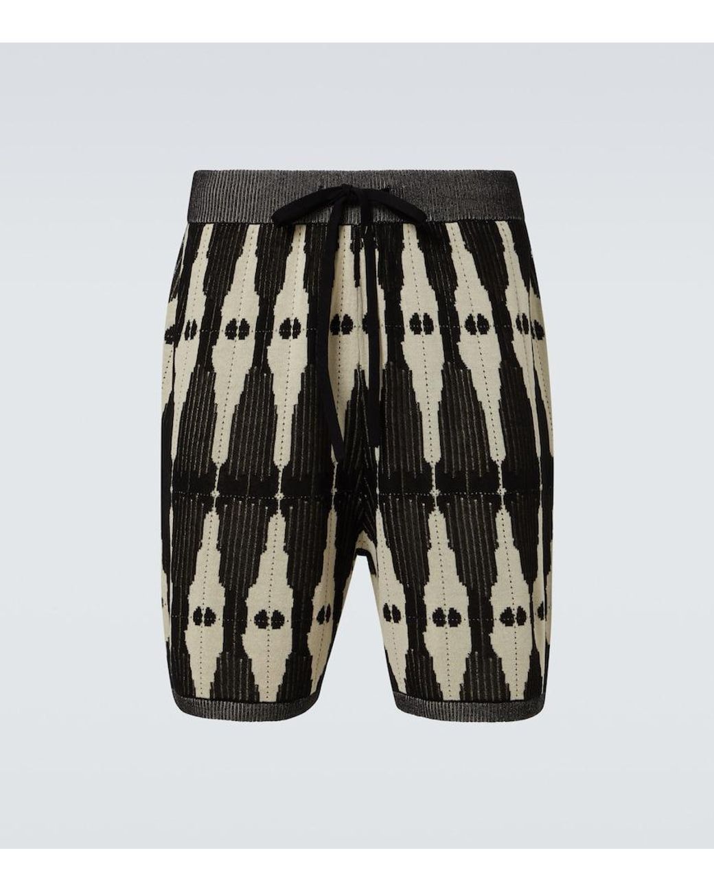 Commas Black Ritual Knitted Jacquard Shorts for men