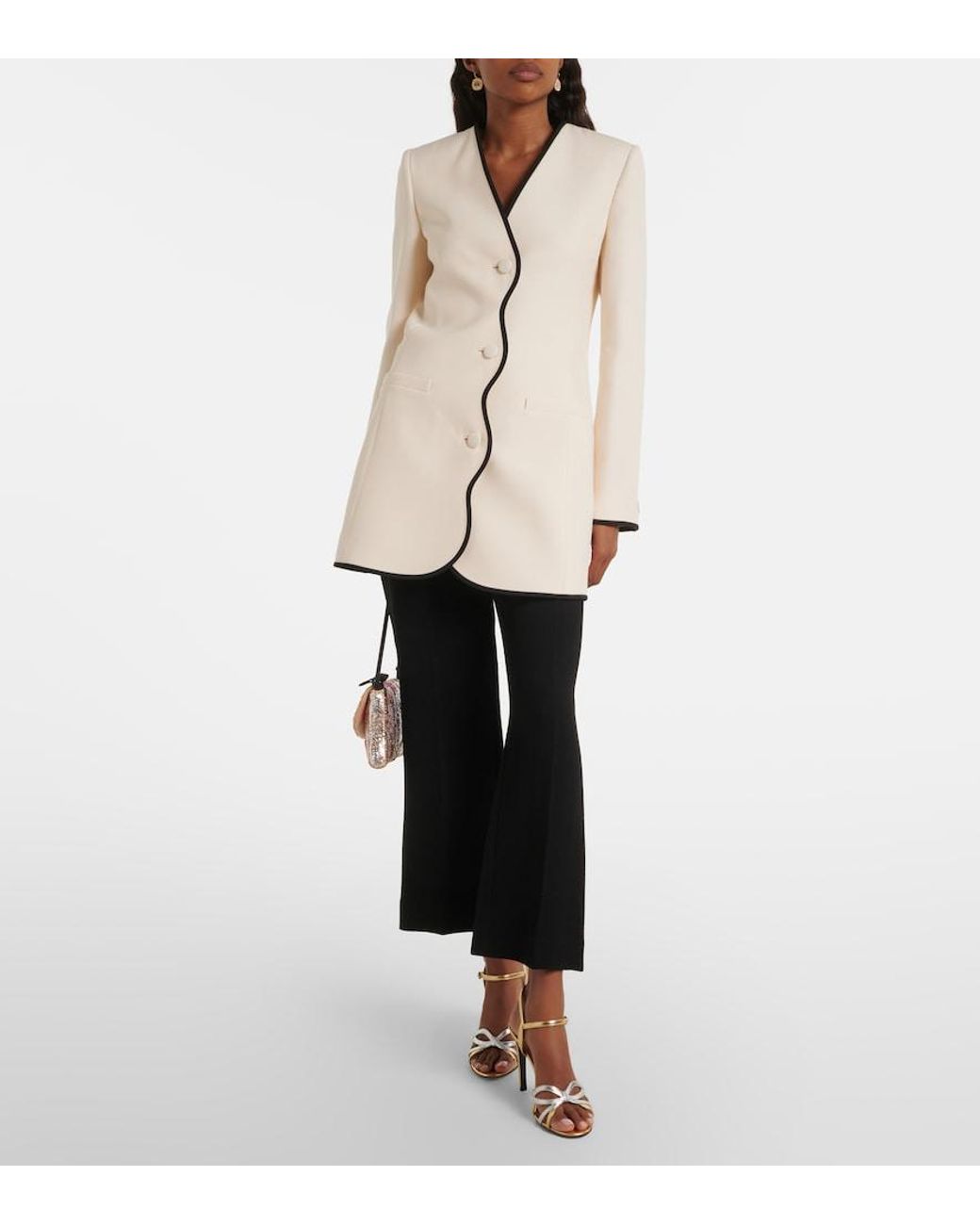 Valentino Garavani Natural Crepe Couture Scalloped Jacket