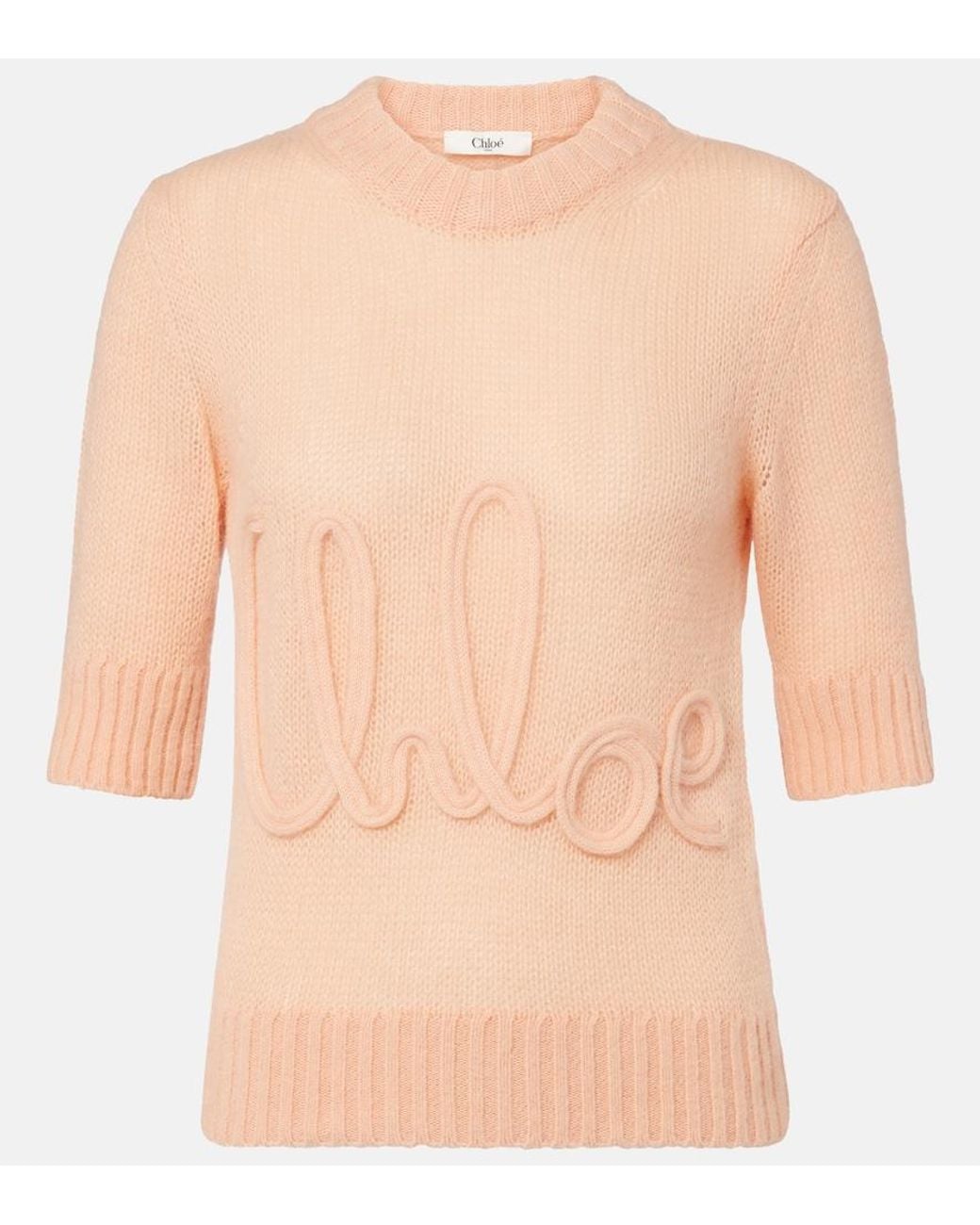 Chloé Natural Logo Alpaca And Silk Sweater