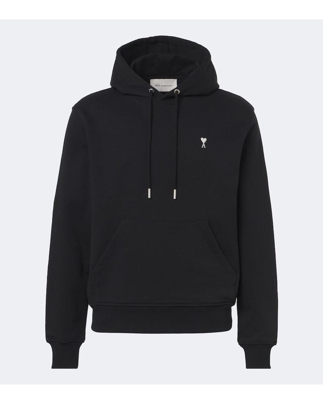 AMI Blue Ami De Cour Cotton Jersey Hoodie for men
