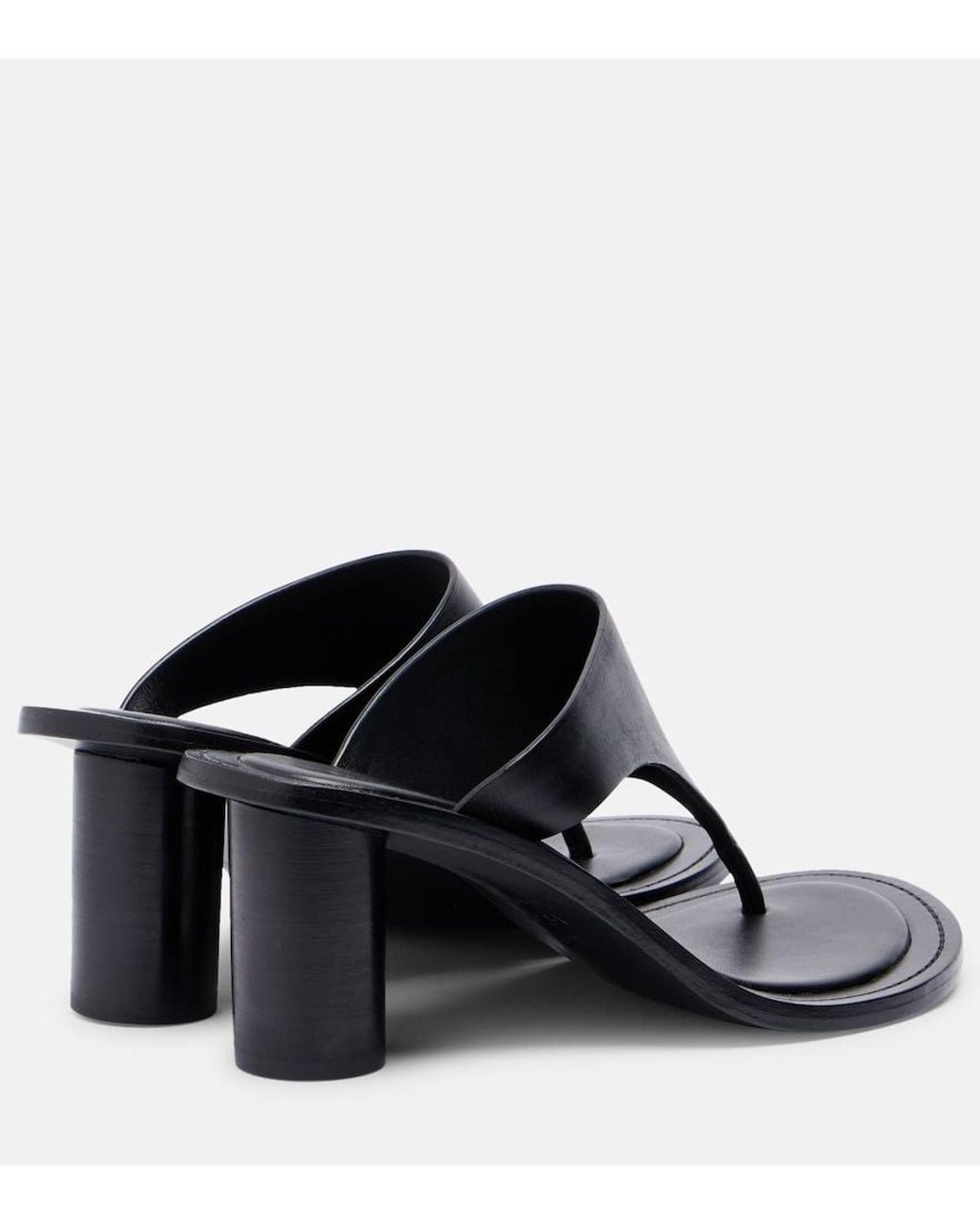 A.Emery Black Hardie Leather Thong Sandals