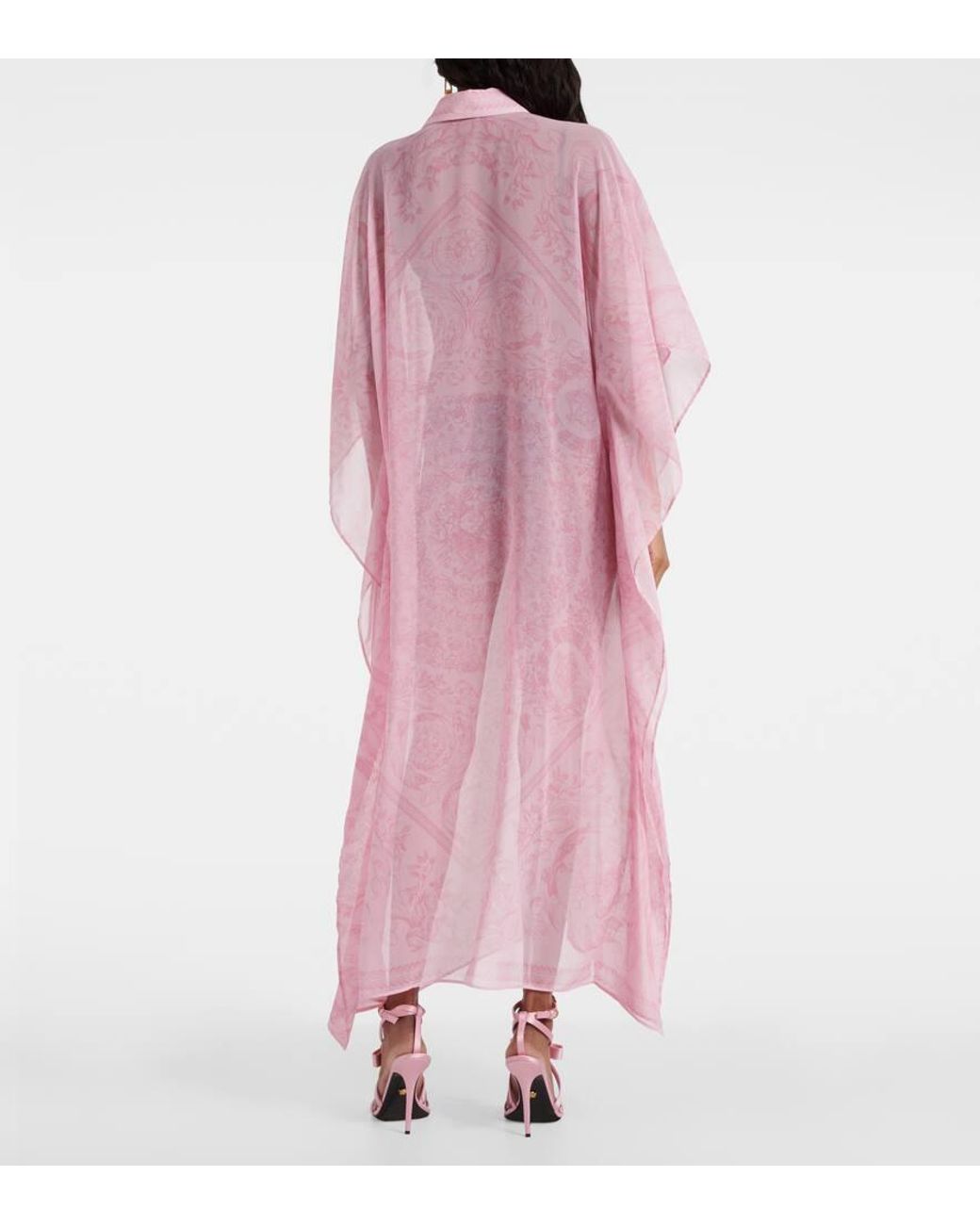 VERSACE ワンピース Barocco chiffon kaftan1008477 Barocco chiffon kaftan in white - Versace | Mytheresa