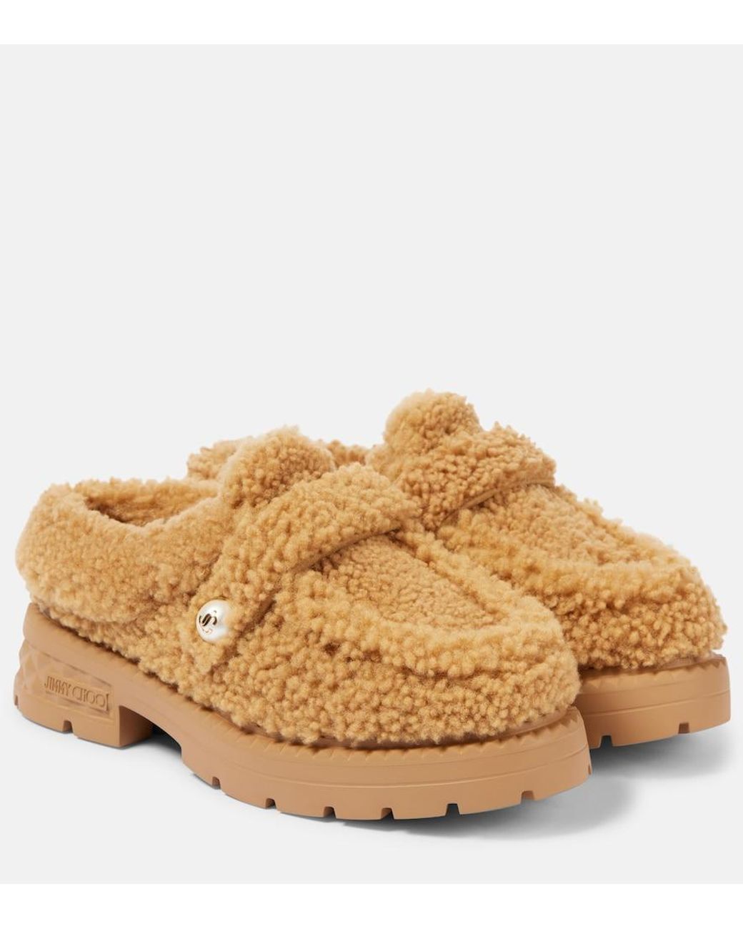 Jimmy Choo Brown Shea Shearling Mules