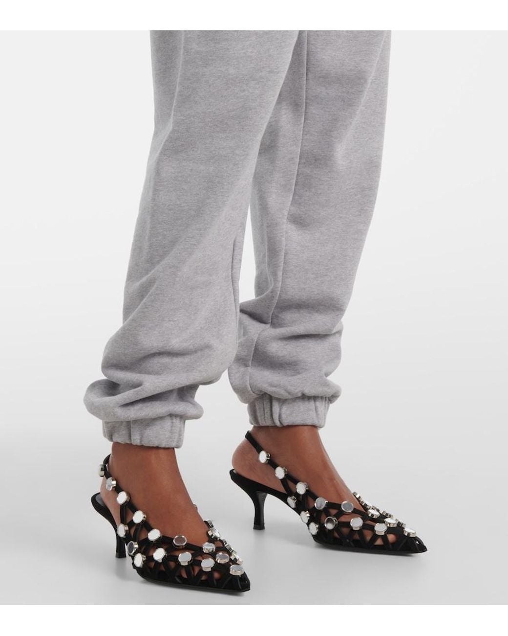 The Attico Gray Fern Cotton Sweatpants