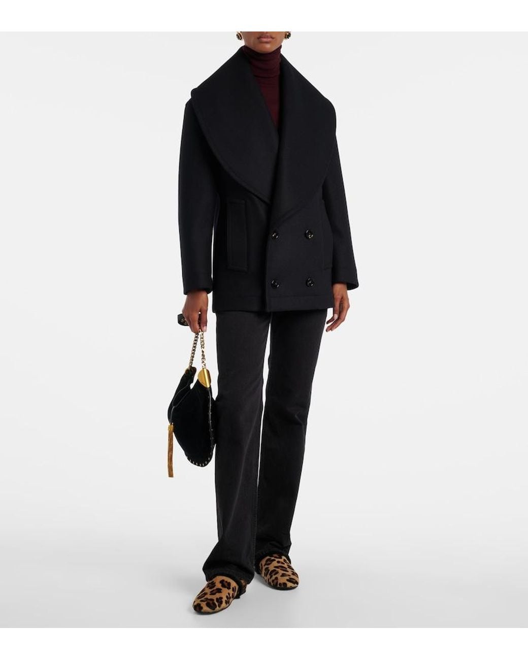 Yves Salomon Brown Shearling-Lined Calf Hair Slip-On Shoes