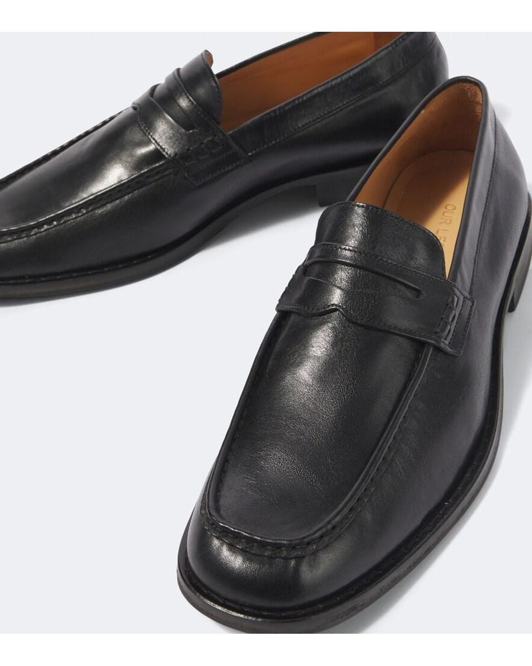 Our Legacy Black Light Leather Penny Loafers for men