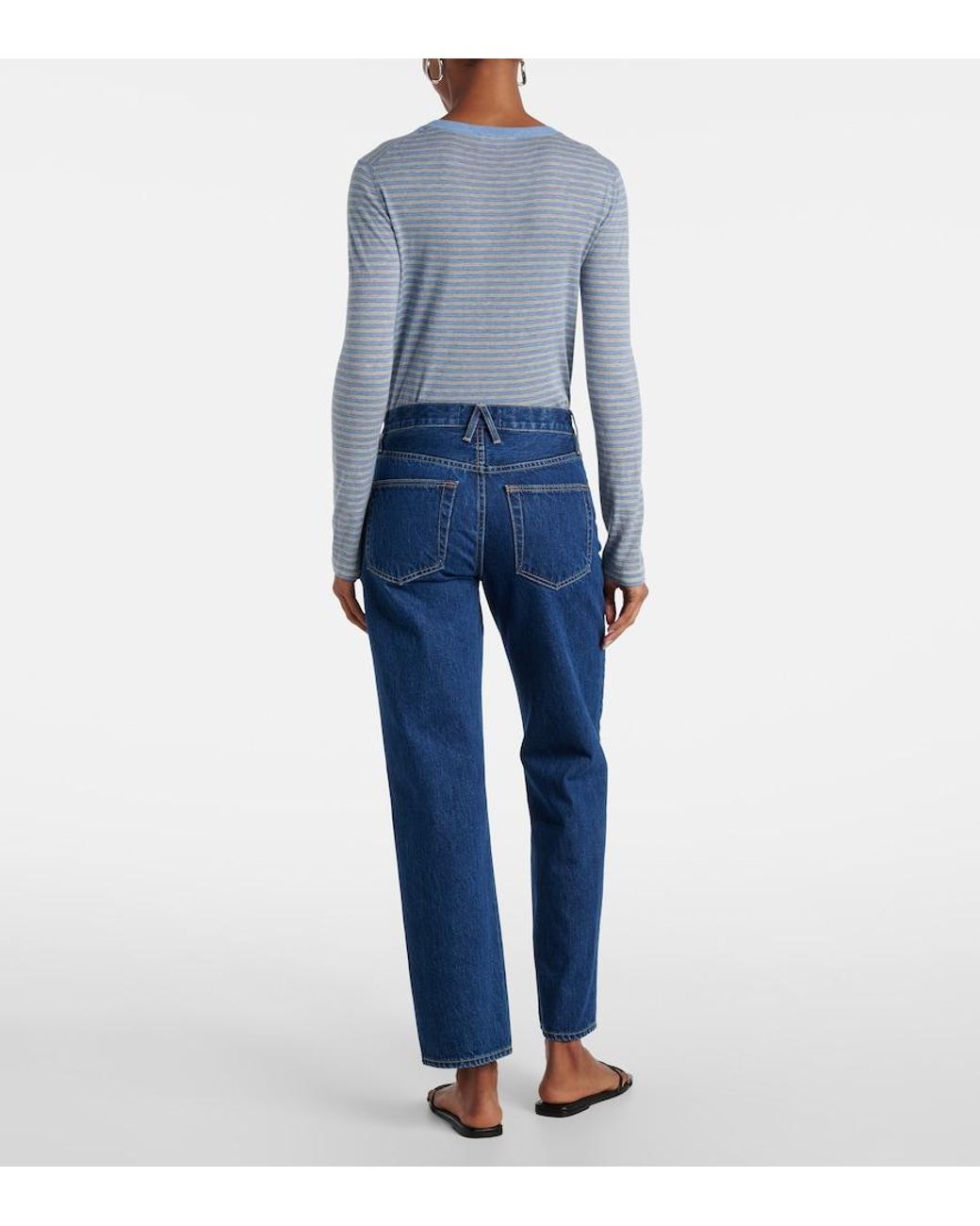 SLVRLAKE Denim Blue Sophie High-Rise Straight Jeans