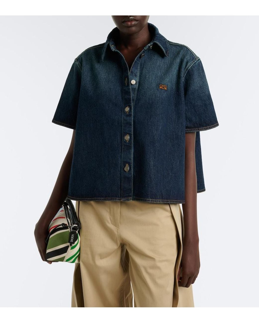 Loewe Blue Double L Denim Shirt