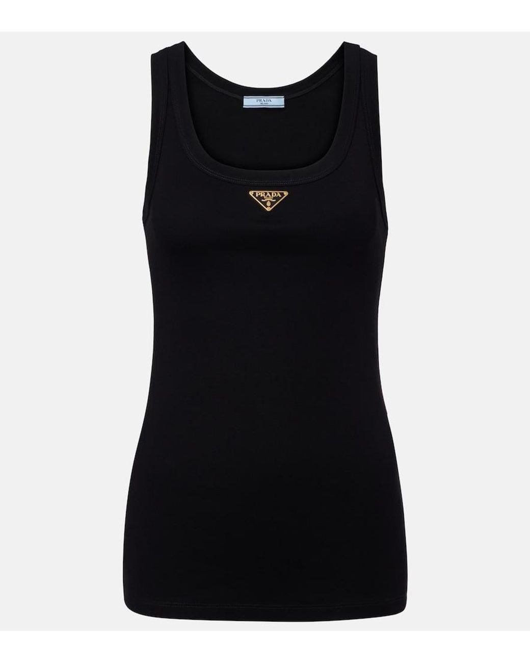 Top En Coton Prada en coloris Black