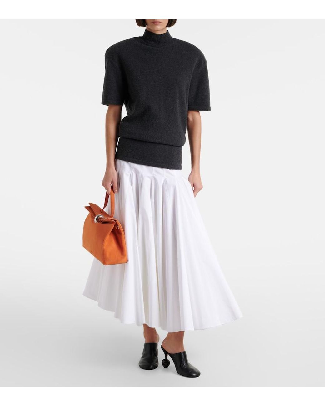 Jacquemus Orange Valerie Medium Suede Top-Handle Bag