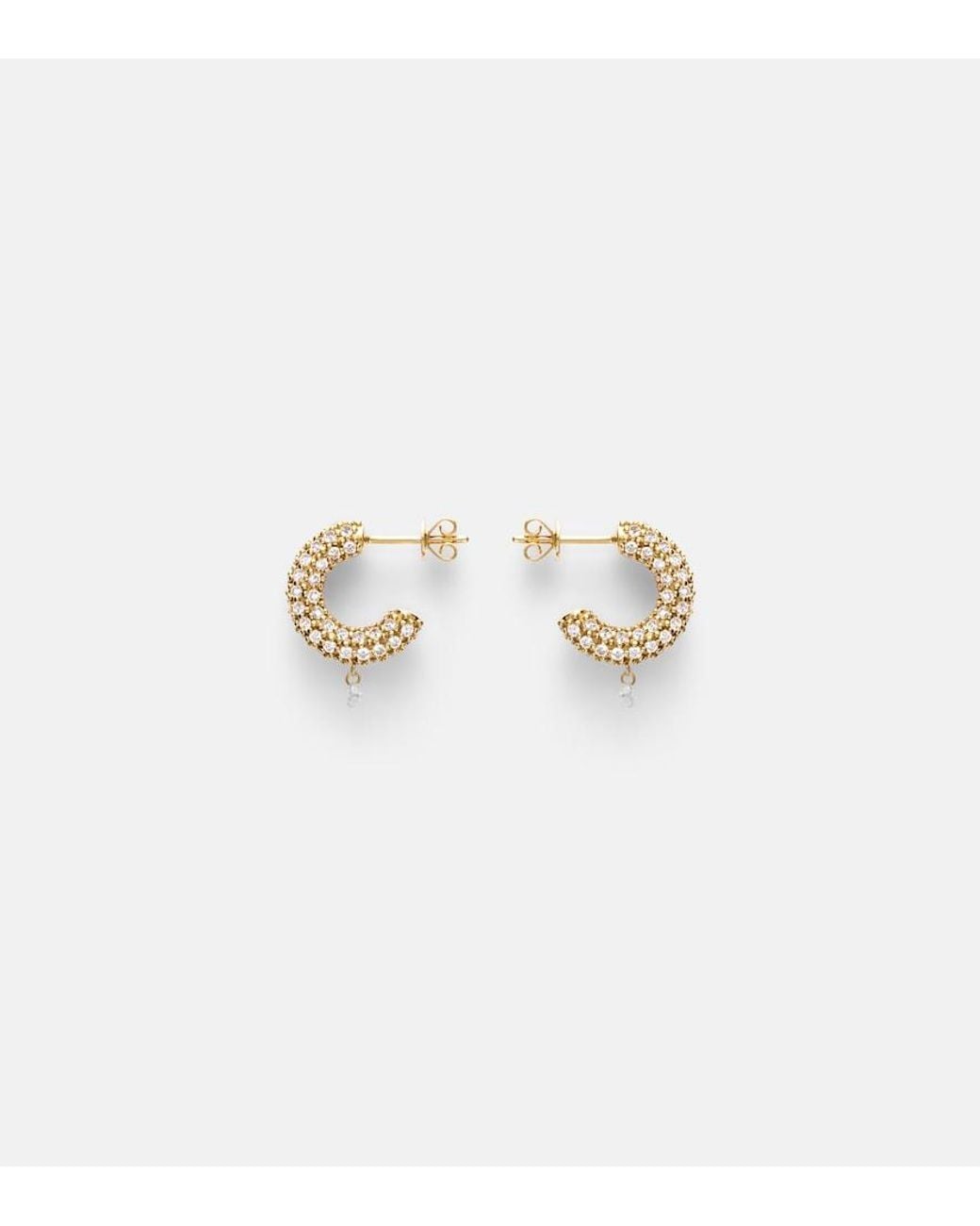 PERSÉE Metallic Helios 18Kt Hoop Earrings With Diamonds