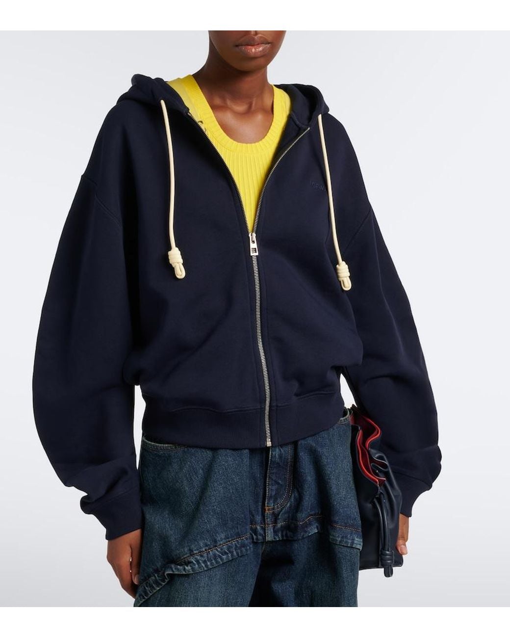 Loewe Blue Flamenco Cotton Fleece Zip-Up Hoodie