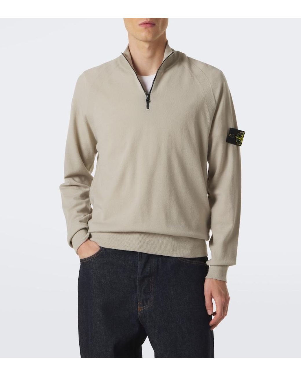 Stone Island Natural Compass Wool-Blend Zip-Up Sweater for men