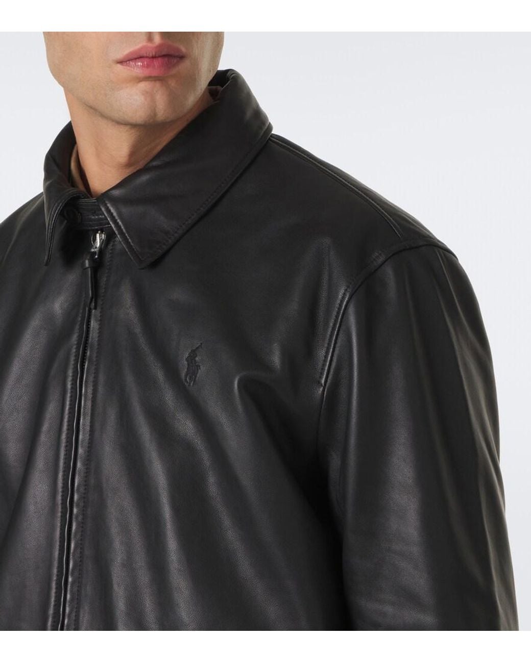 Polo Ralph Lauren Black Bayville Leather Jacket for men