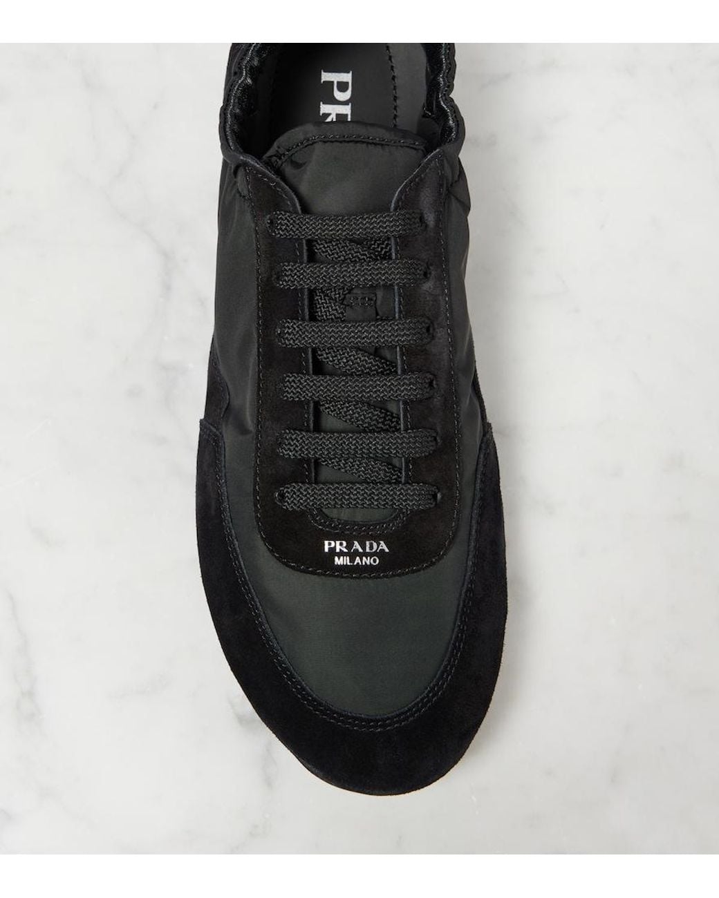 Prada Black Re-Nylon-Suede Sneakers