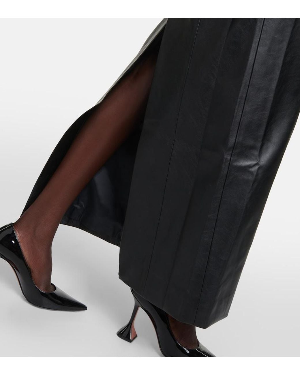 AYA MUSE Black Atyri Coated Midi Skirt