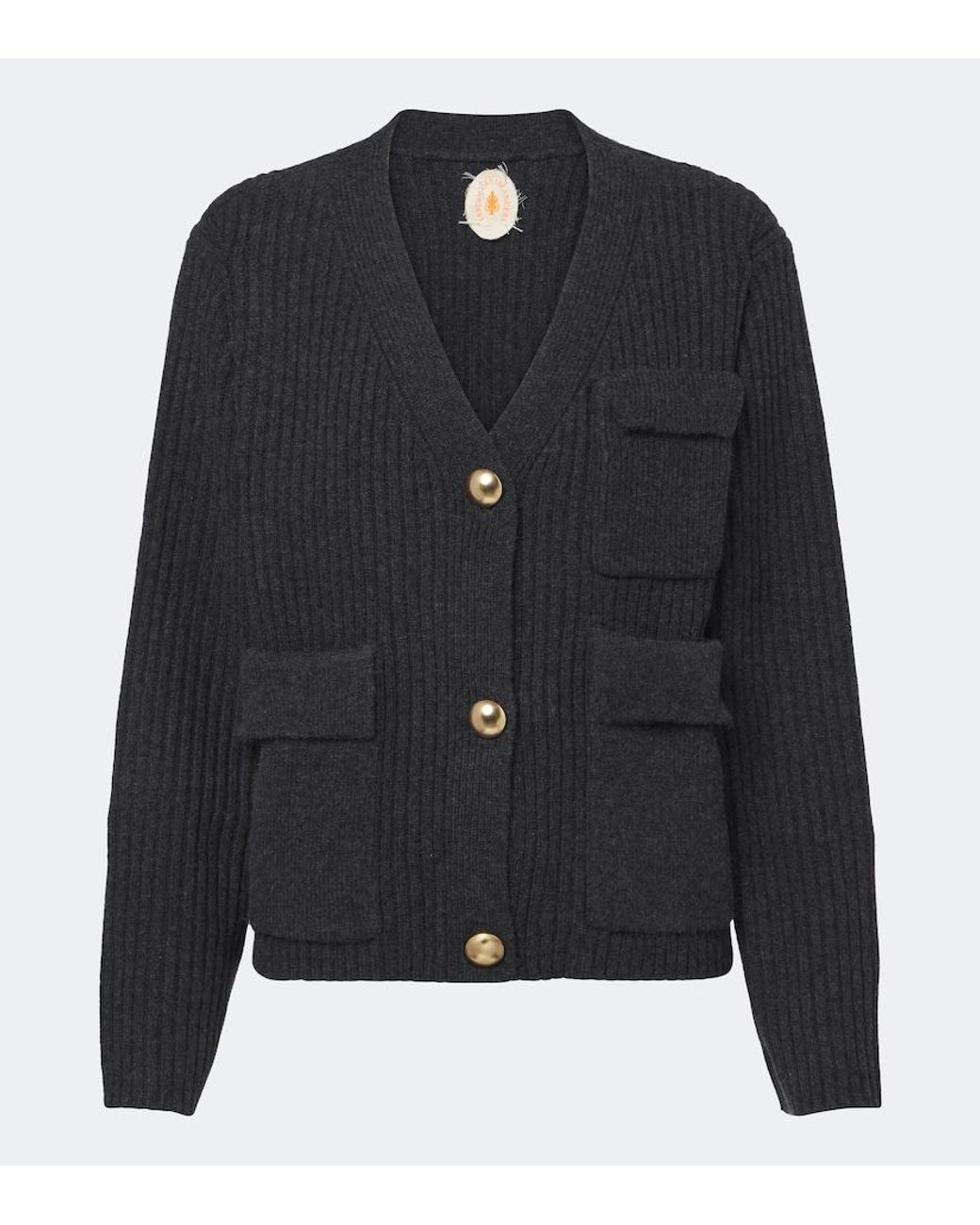 Jardin Des Orangers Black Ribbed-Knit Wool And Cashmere Cardigan