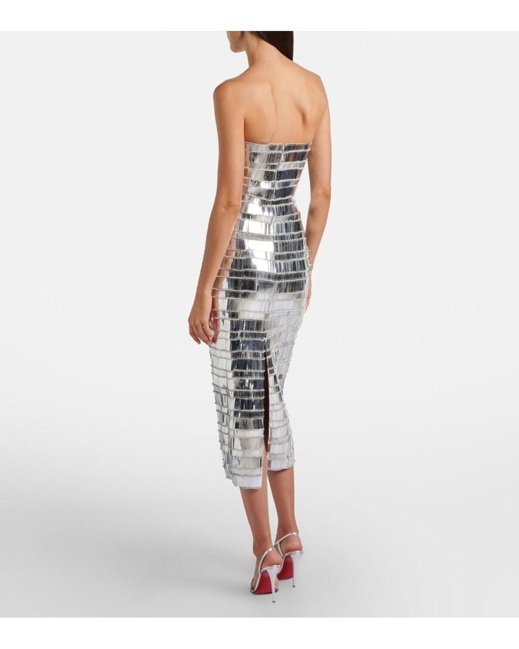 Rachel Gilbert Metallic Ariel Embellished Bustier Gown