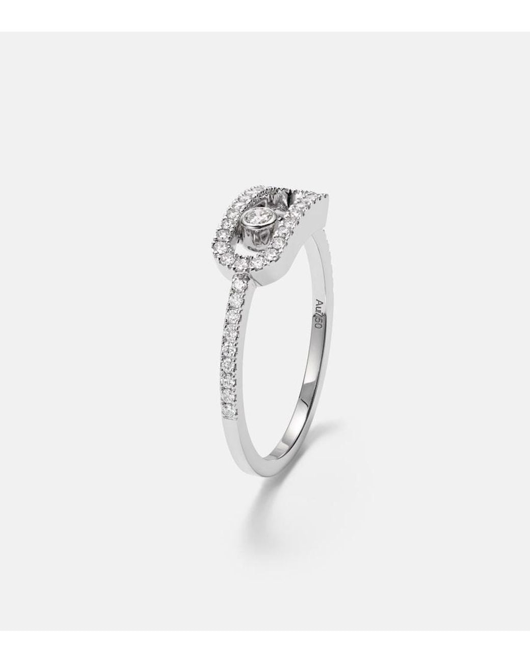 Messika White Move Uno 18Kt Ring With Diamonds