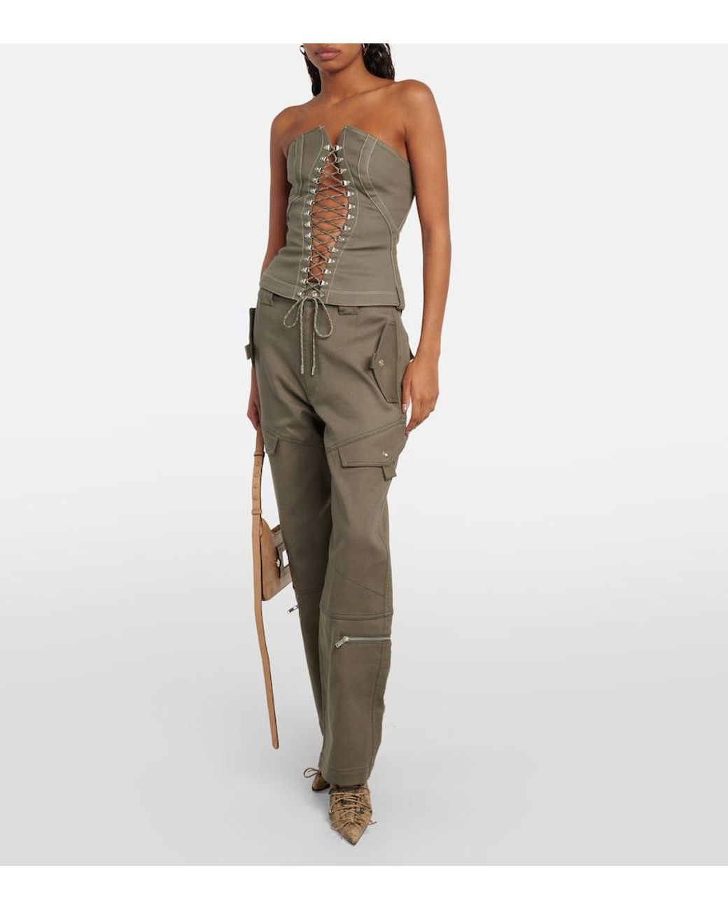 Dion Lee Green Corset Cotton Top