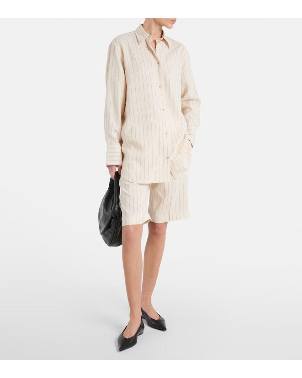 Totême  Natural Pinstriped Shirt